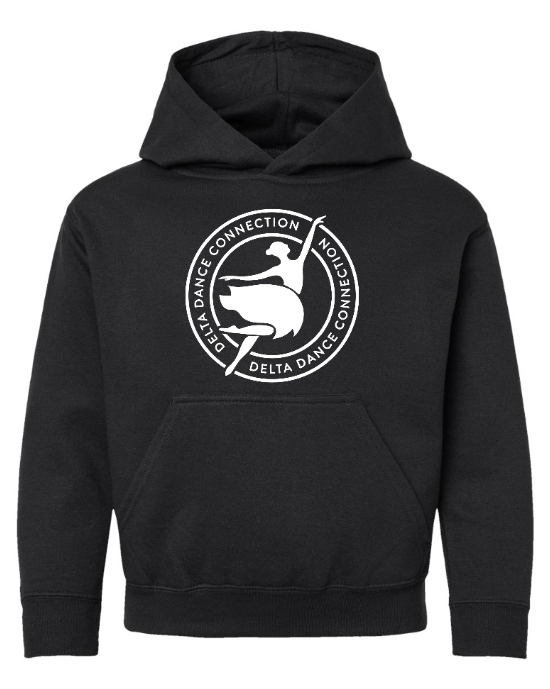 Custom Apparel - Screen Printing - Delta Dance Connection - Youth Circle Logo Hoodie (Black / Raspberry / Saltwater / Black Leopard) - Delta Dance Connection - 16948