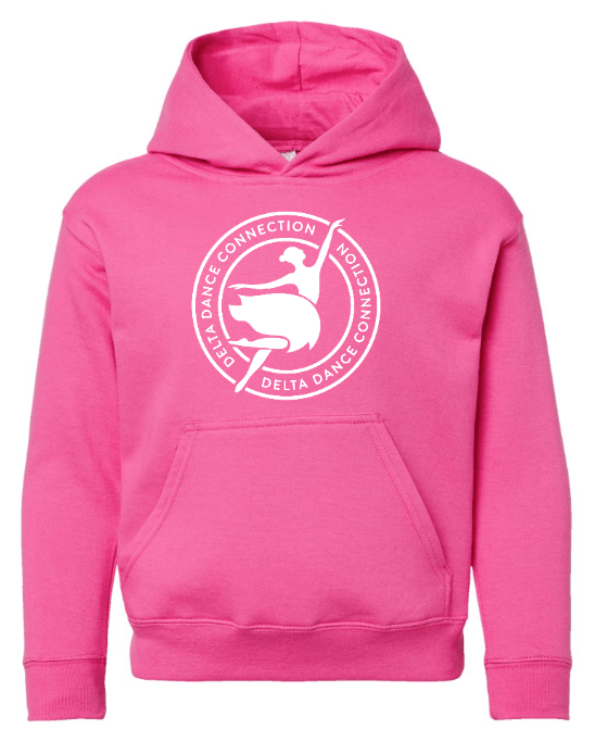 Custom Apparel - Screen Printing - Delta Dance Connection - Youth Circle Logo Hoodie (Black / Raspberry / Saltwater / Black Leopard) - Delta Dance Connection - 16948