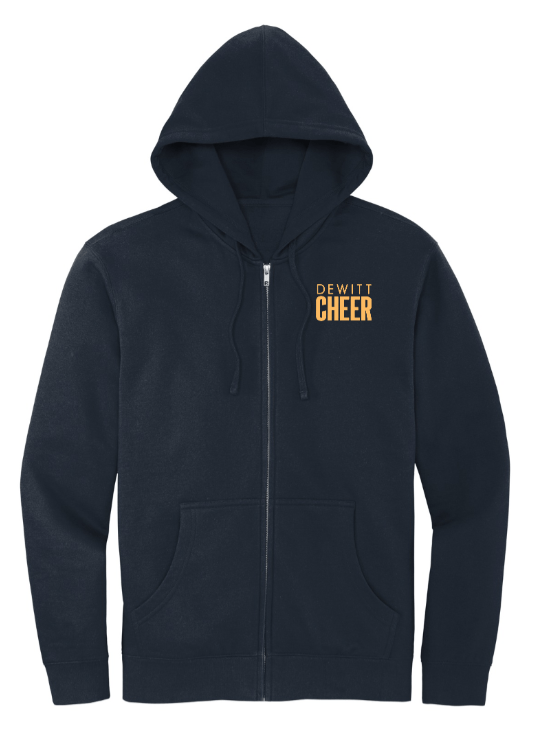 Custom Apparel - Screen Printing - DeWitt Jr. Panthers Competitive Cheer - Adult Unisex Fleece Full Zip Hoodie - DeWitt Jr. Panthers Competitive Cheer - 17099