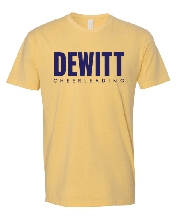 Custom Apparel - Screen Printing - DeWitt Jr. Panthers Competitive Cheer - Adult Unisex T-Shirt ~ Banana / Grey ~ - DeWitt Jr. Panthers Competitive Cheer - 17099