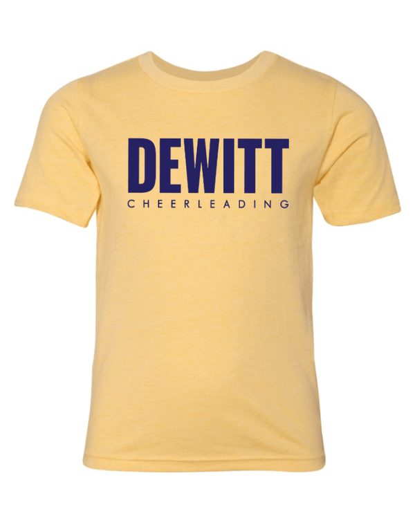 Custom Apparel - Screen Printing - DeWitt Jr. Panthers Competitive Cheer - Youth T-Shirt ~ Banana / Grey ~ - DeWitt Jr. Panthers Competitive Cheer - 17099