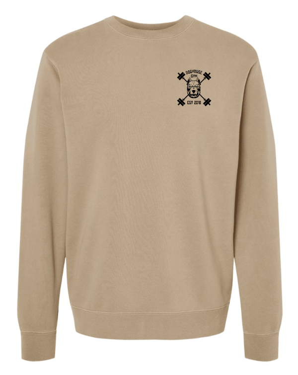 Custom Apparel - Screen Printing - Doghouse Gym + HD Strength & Fitness - Midweight Pigment Dyed Crewneck Sweatshirt - Doghouse Gym - 17274