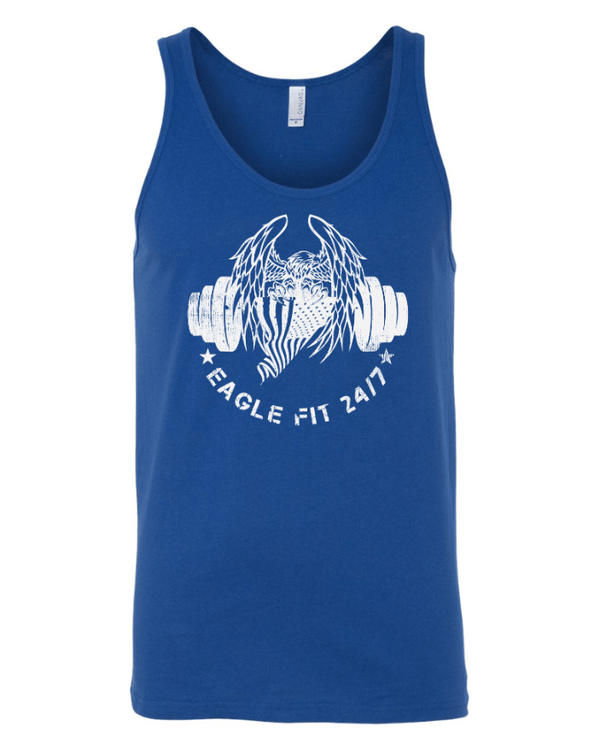 Custom Printed Apparel | Eagle Fit 24/7 - Unisex Jersey Tank *Black / White / Royal* - Eagle Fit Summer 25 - 18046