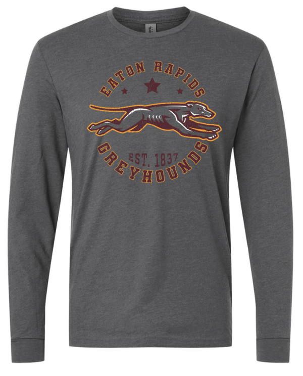 Custom Printed Apparel | Eaton Rapids Fall 2025 - Adult Heather Heavy Metal Long Sleeve Tee - Eaton Rapids Fall 2025 - 18341