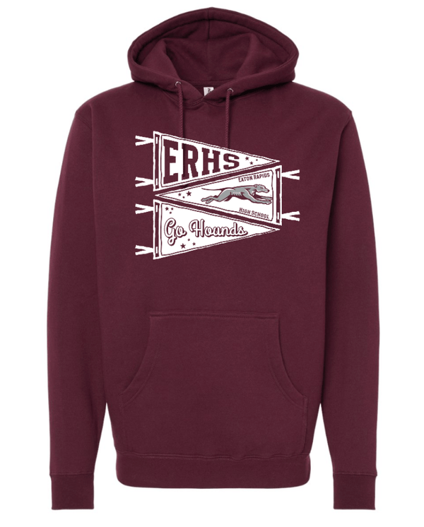 Custom Printed Apparel | Eaton Rapids Fall 2025 - Adult Maroon Hooded Sweatshirt - Eaton Rapids Fall 2025 - 18341