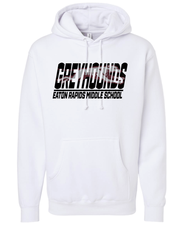 Custom Printed Apparel | Eaton Rapids Fall 2025 - Adult White Hooded Sweatshirt - Eaton Rapids Fall 2025 - 18341