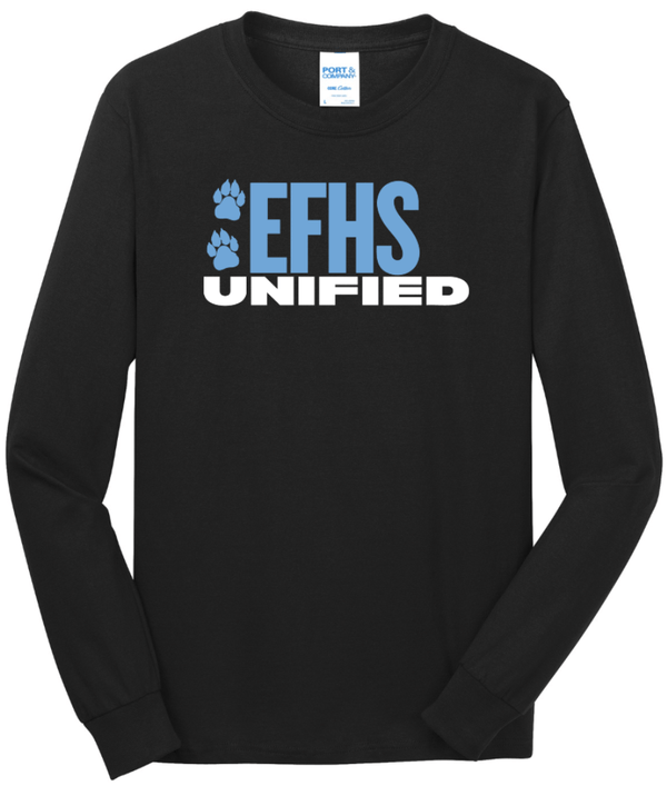 Custom Printed Apparel | EFHS Unified Sports Fall 2025 - Adult Long Sleeve Tee (Multiple Color Options) - EFHS Unified Sports F 25 - 18350