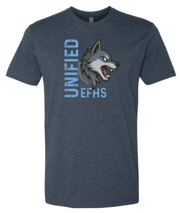 Custom Printed Apparel | EFHS Unified Sports Fall 2025 - Adult Navy T-Shirt - EFHS Unified Sports F 25 - 18350