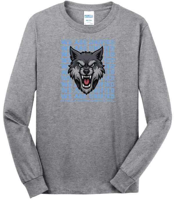 Custom Printed Apparel | EFHS Unified Sports Fall 2025 - Design 1 Adult Athletic Heather Long Sleeve Tee - EFHS Unified Sports F 25 - 18350