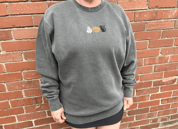 Custom Apparel - Screen Printing - Fabricated Customs Halloween - Adult Midweight Pigment Dyed Crewneck Sweatshirt (Pigment Black/ Pigment Plum/ Pigment Alpine) - FC Halloween - 16721