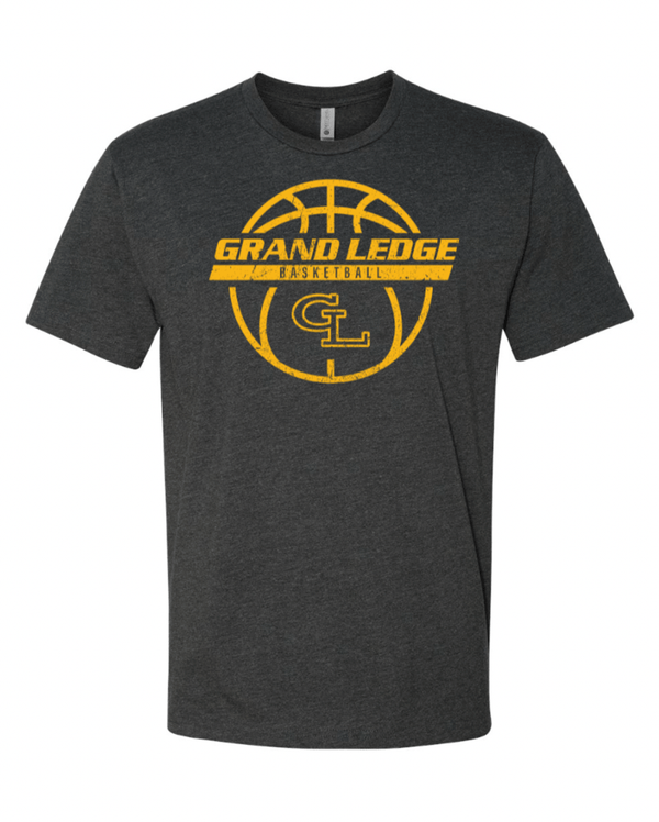 Custom Apparel - Screen Printing - Grand Ledge Basketball - Charcoal CVC T-Shirt - Grand Ledge Basketball - 17171
