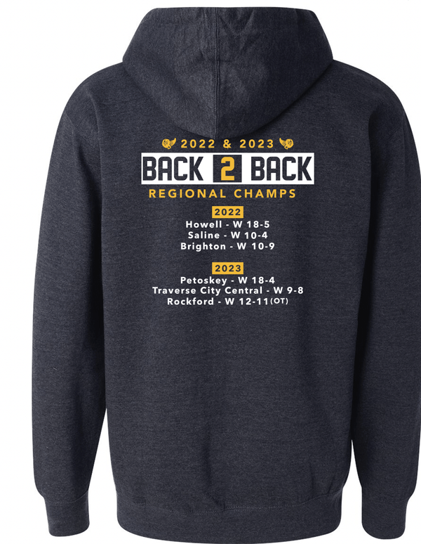 Custom Apparel - Screen Printing - Grand Ledge Regional Champs Hoodie - Hoodie - Grand Ledge Lacrosse - 14263