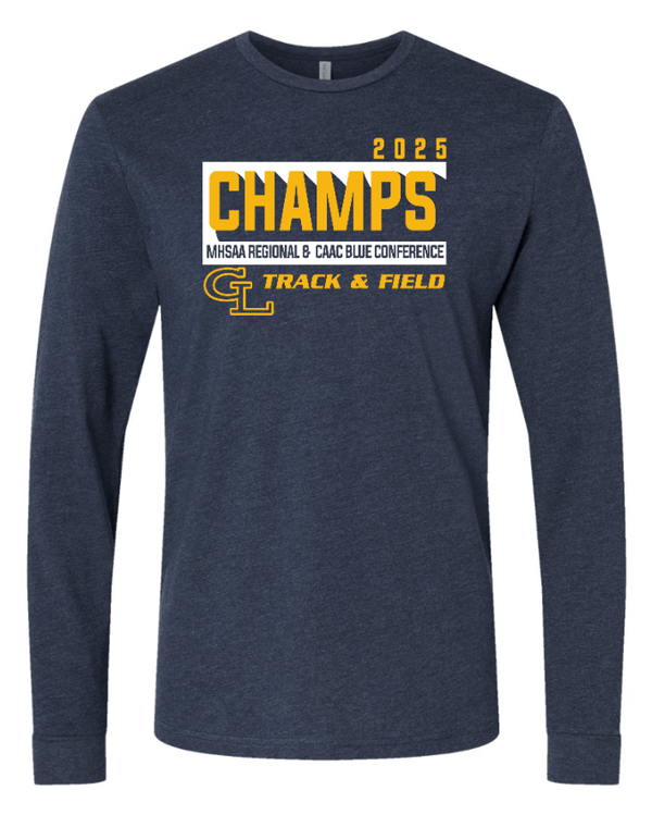 Custom Apparel - Screen Printing - Grand Ledge Track State Qualifiers & Champs - Men's 2025 Champs Long Sleeve Tee - GL Track State Qualifiers - 17802