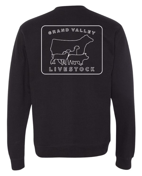 Custom Apparel - Screen Printing - Grand Valley Livestock - Midweight Crewneck Sweatshirt - Grand Valley Livestock - 16251