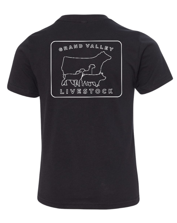 Custom Apparel - Screen Printing - Grand Valley Livestock - Youth T-Shirt (Grey / Black) - Grand Valley Livestock - 17568