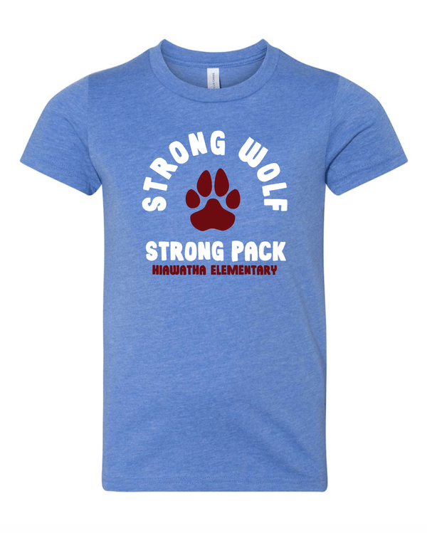 Custom Apparel - Screen Printing - Hiawatha Back to School 2024/25 - Youth "Strong Wolf" T-Shirt - Hiawatha Back to School 2024/25 - 16371
