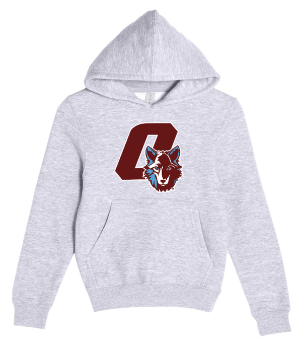 Custom Printed Apparel | Hiawatha Back to School 2025 - Youth Pullover Hooded Sweatshirt Heather Grey - Hiawatha Back to School 2025 - 18289