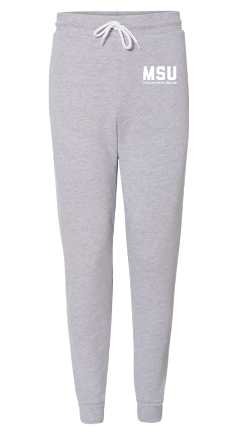 Custom Apparel - Screen Printing - James Madison MSU - Sponge Fleece Jogger Sweatpants (Grey / Black) - James Madison MSU - 16896