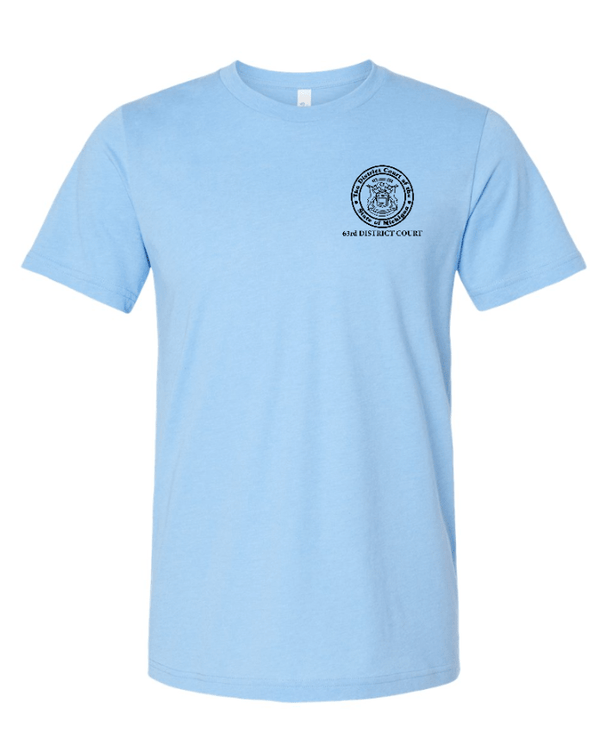 Custom Apparel - Screen Printing - Kent County Court - Unisex T-Shirt ~ Dark Grey / Blue ~ - Kent County Court - 16394