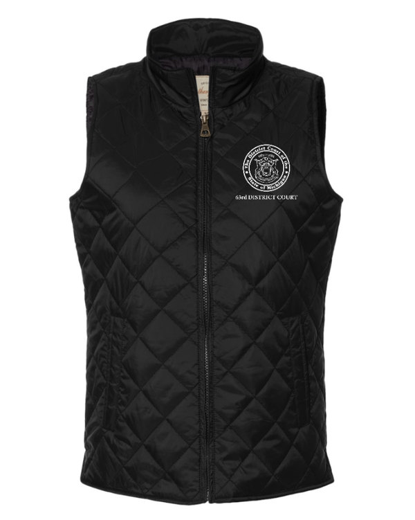 Custom Apparel - Screen Printing - Kent County Court - Women's Vintage Diamond Quilted Vest - Kent County Court - 16394