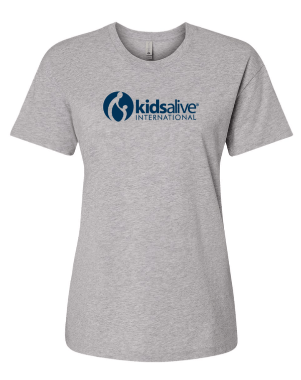 Custom Apparel - Screen Printing - Kids Alive - Heather Grey Women's Relaxed Cotton T-Shirt - Kids Alive On Demand