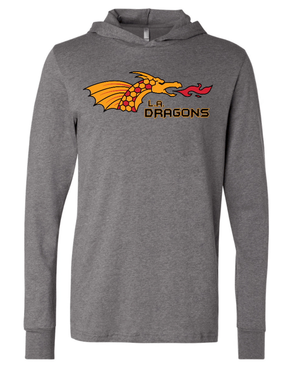 Custom Printed Apparel | LA Dragons Fall 2025 - Adult Hooded Long Sleeve (Heather Red/Deep Heather) - LA Dragons Fall 2025 - 18449