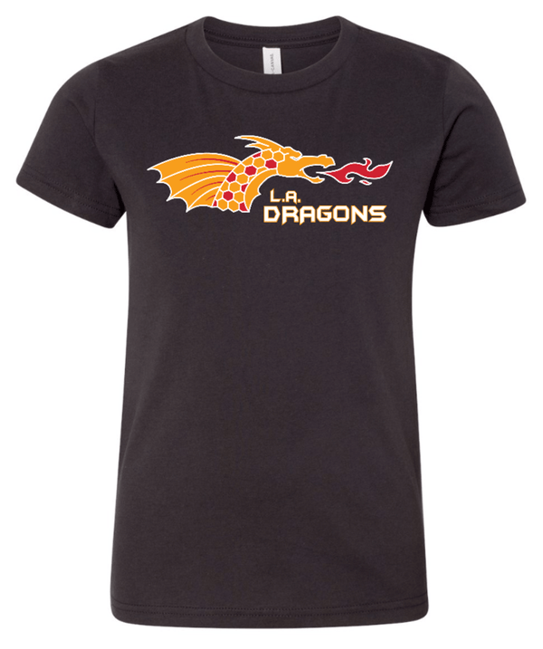 Custom Printed Apparel | LA Dragons Fall 2025 - Youth T-Shirt (Gold/Dark Grey) - LA Dragons Fall 2025 - 18449