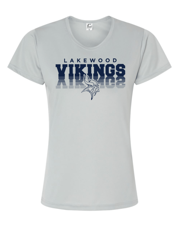 Custom Apparel - Screen Printing - Lakewood Vikings - Women's Performance T-Shirt (Mirror Design) - Lakewood vikings