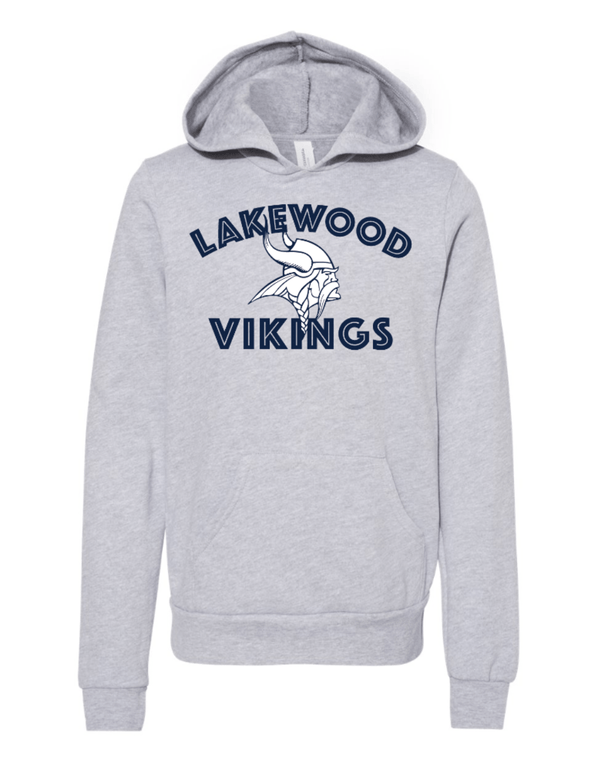 Custom Apparel - Screen Printing - Lakewood Vikings - Youth Hoodie (Arch Design) - Lakewood vikings