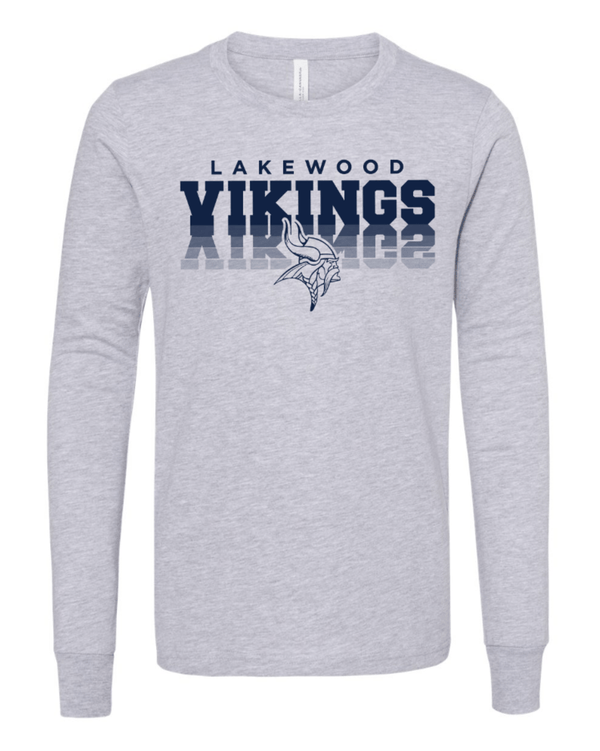 Custom Apparel - Screen Printing - Lakewood Vikings - Youth Long Sleeve T-Shirt (Mirror Design) - Lakewood vikings