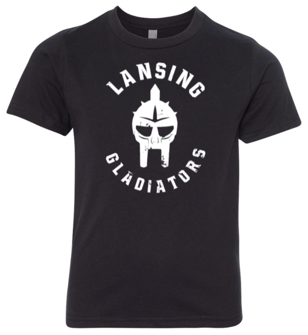 Custom Printed Apparel | Lansing Gladiators Fall 2025 - Black Youth T-Shirt - Lansing Gladiators Fall 2025 - 18278