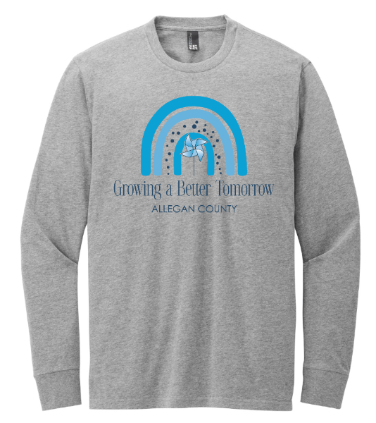 Custom Apparel - Screen Printing - MDHHS Child Abuse Prevention Month - Adult Unisex Long Sleeve T-Shirt - T-Shirt - MDHHS Child Abuse Prevention Month - 15398
