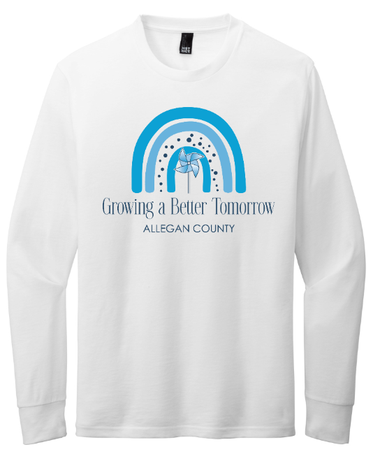 Custom Apparel - Screen Printing - MDHHS Child Abuse Prevention Month - Adult Unisex Long Sleeve T-Shirt - T-Shirt - MDHHS Child Abuse Prevention Month - 15398