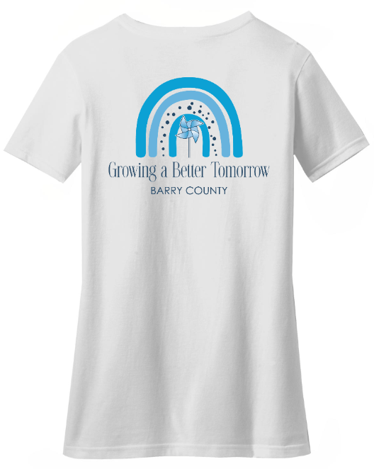 Custom Apparel - Screen Printing - MDHHS Child Abuse Prevention Month - Adult Women's cut T-Shirt Back Design - MDHHS Child Abuse Prevention Month - 15398