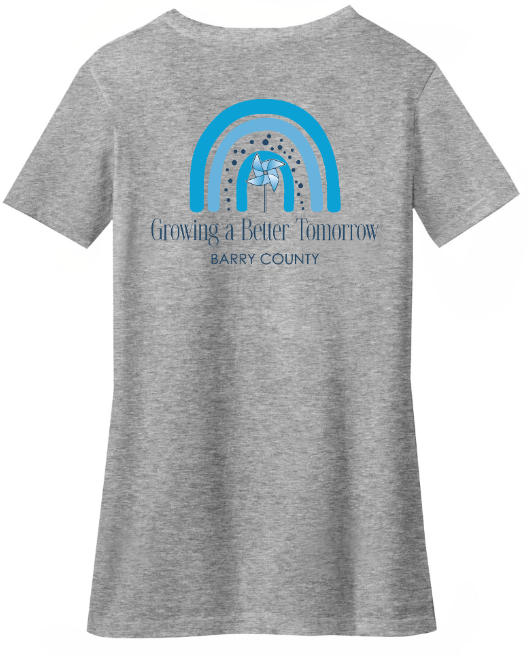 Custom Apparel - Screen Printing - MDHHS Child Abuse Prevention Month - Adult Women's cut T-Shirt Back Design - MDHHS Child Abuse Prevention Month - 15398