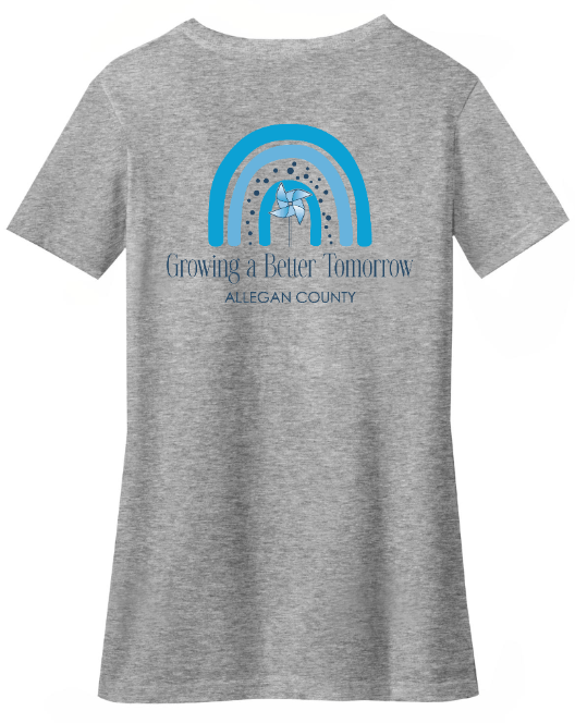 Custom Apparel - Screen Printing - MDHHS Child Abuse Prevention Month - Adult Women's cut T-Shirt Back Design - MDHHS Child Abuse Prevention Month - 15398