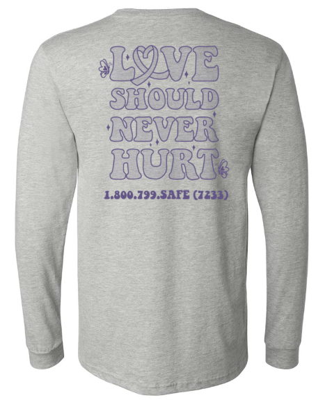 Custom Apparel - Screen Printing - MDHHS - Domestic Violence Awareness - Adult Long Sleeve T-Shirt (Lavender, Purple, White) - MDHHS - 16784