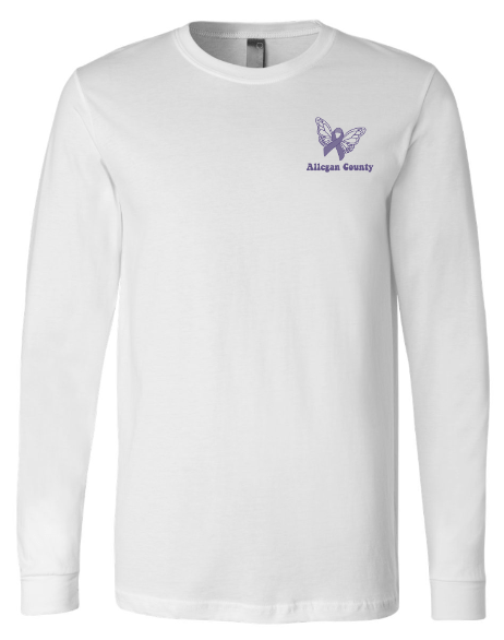 Custom Apparel - Screen Printing - MDHHS - Domestic Violence Awareness - Adult Long Sleeve T-Shirt (Lavender, Purple, White) - MDHHS - 16784