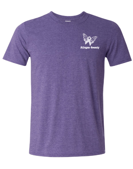 Custom Apparel - Screen Printing - MDHHS - Domestic Violence Awareness - Adult T-Shirt (Purple, Grey, White) - MDHHS - 16784
