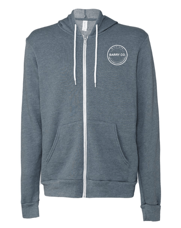 Custom Apparel - Screen Printing - MDHHS Gear - Allegan & Barry Co. - Fleece Full Zip Hoodie - Circle Logo Design - (Multiple Colors Available) - Allegan & Barry County MDHHS - 17194