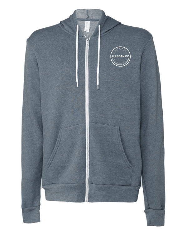 Custom Apparel - Screen Printing - MDHHS Gear - Allegan & Barry Co. - Fleece Full Zip Hoodie - Circle Logo Design - (Multiple Colors Available) - Allegan & Barry County MDHHS - 17194