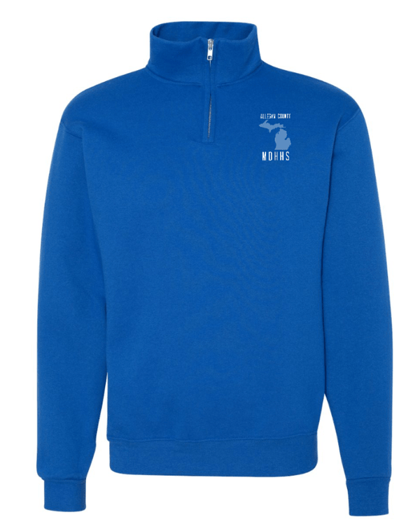 Custom Apparel - Screen Printing - MDHHS Gear - Allegan & Barry Co. - Quarter Zip Sweatshirt - State Design (Multiple Colors Available) - Allegan & Barry County MDHHS - 17194