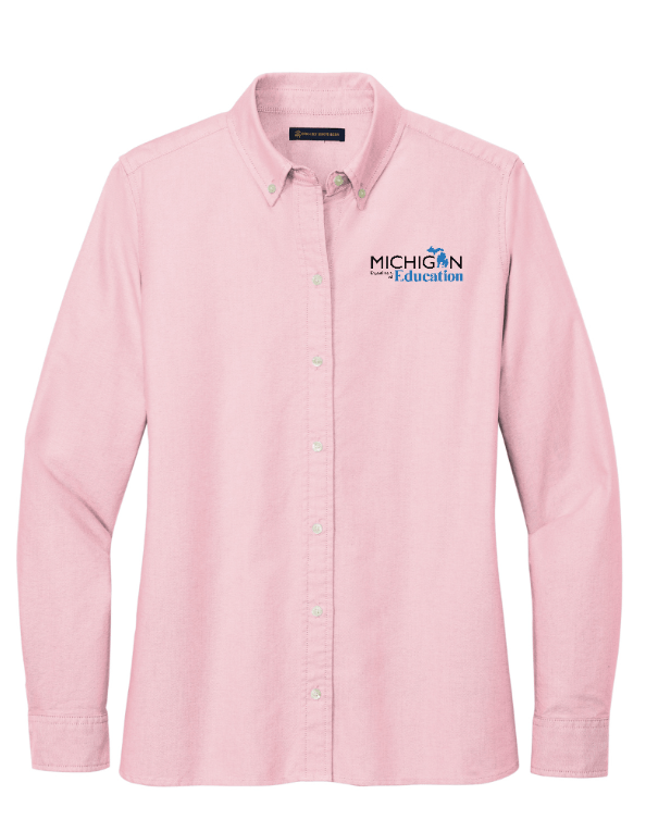 Custom Apparel - Screen Printing - Michigan Department of Education - Brooks Brothers Women's Casual Oxford Shirt - Michigan Department of Education - 17515
