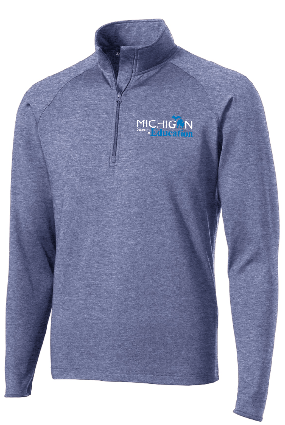 Custom Apparel - Screen Printing - Michigan Department of Education - Men's Sport Wick Stretch 1/4 Zip Pullover - Michigan Department of Education - 17515