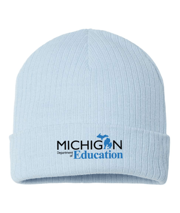 Custom Apparel - Screen Printing - Michigan Department of Education - Sustainable Rib Cuffed Beanie - Michigan Department of Education - 16367