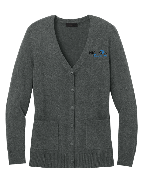 Custom Apparel - Screen Printing - Michigan Department of Education - Women's Easy Care Button Up Cardigan - Michigan Department of Education - 16367