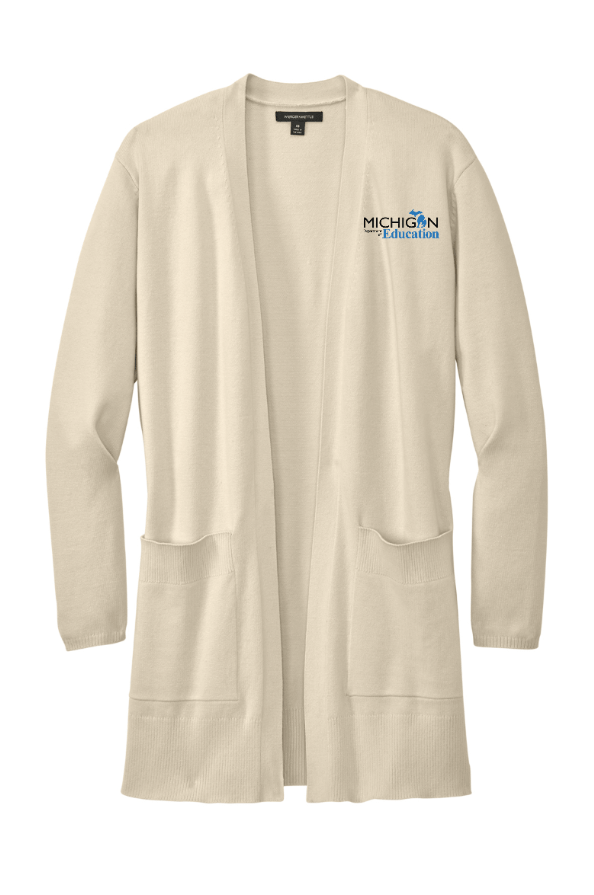 Custom Apparel - Screen Printing - Michigan Department of Education - Women's Open Front Cardigan Sweater - Michigan Department of Education - 16367