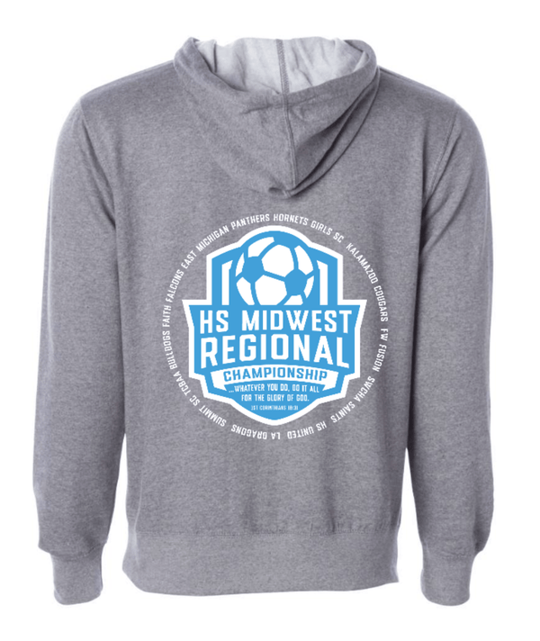Custom Apparel - Screen Printing - Midwest Regional - Unisex Grey Hoodie - Midwest Regional - 14111