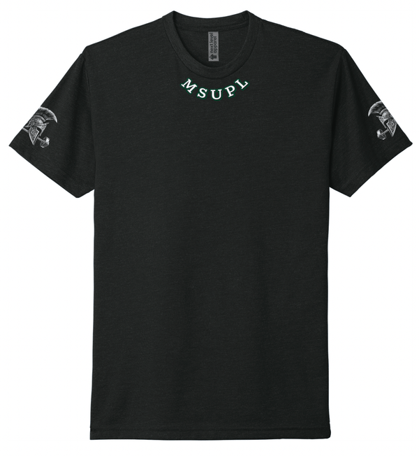 Custom Printed Apparel | MSU Powerlifting Club 2025 - Adult Black T-Shirt - MSU Powerlifting Club F25 - 18568