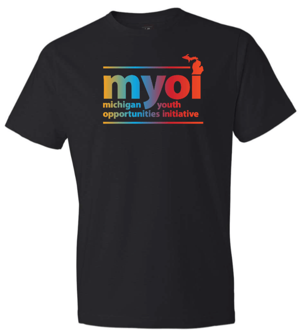 Custom Printed Apparel | MYOI Allegan/Barry Fall 2025 - Adult Black T-Shirt Rainbow Design - MYOI Allegan/Barry F25 - 18516